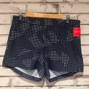 Spanx 4” sunshine shorts dot patchwork / midnight Navy size XL
